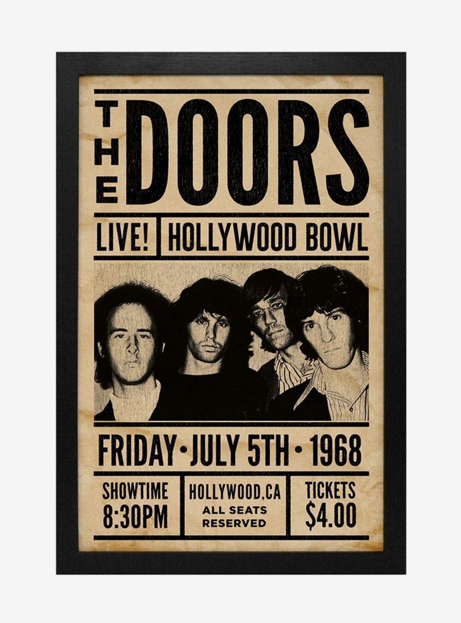 Decor * | The Doors Live! Hollywood Bowl Framed Wood Wall Art Best-Selling