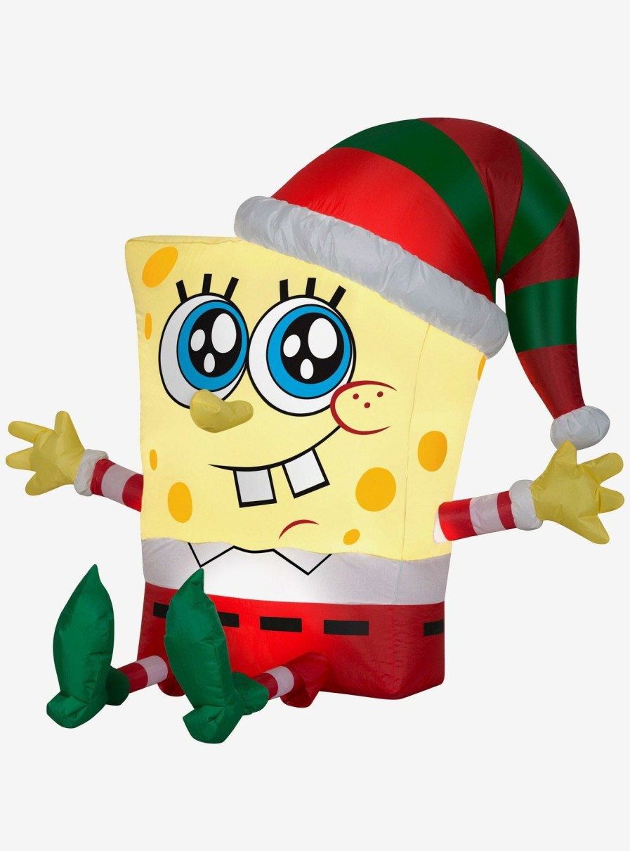 Decor * | Spongebob Squarepants In Holiday Outfit Small Airblown Fire Sale