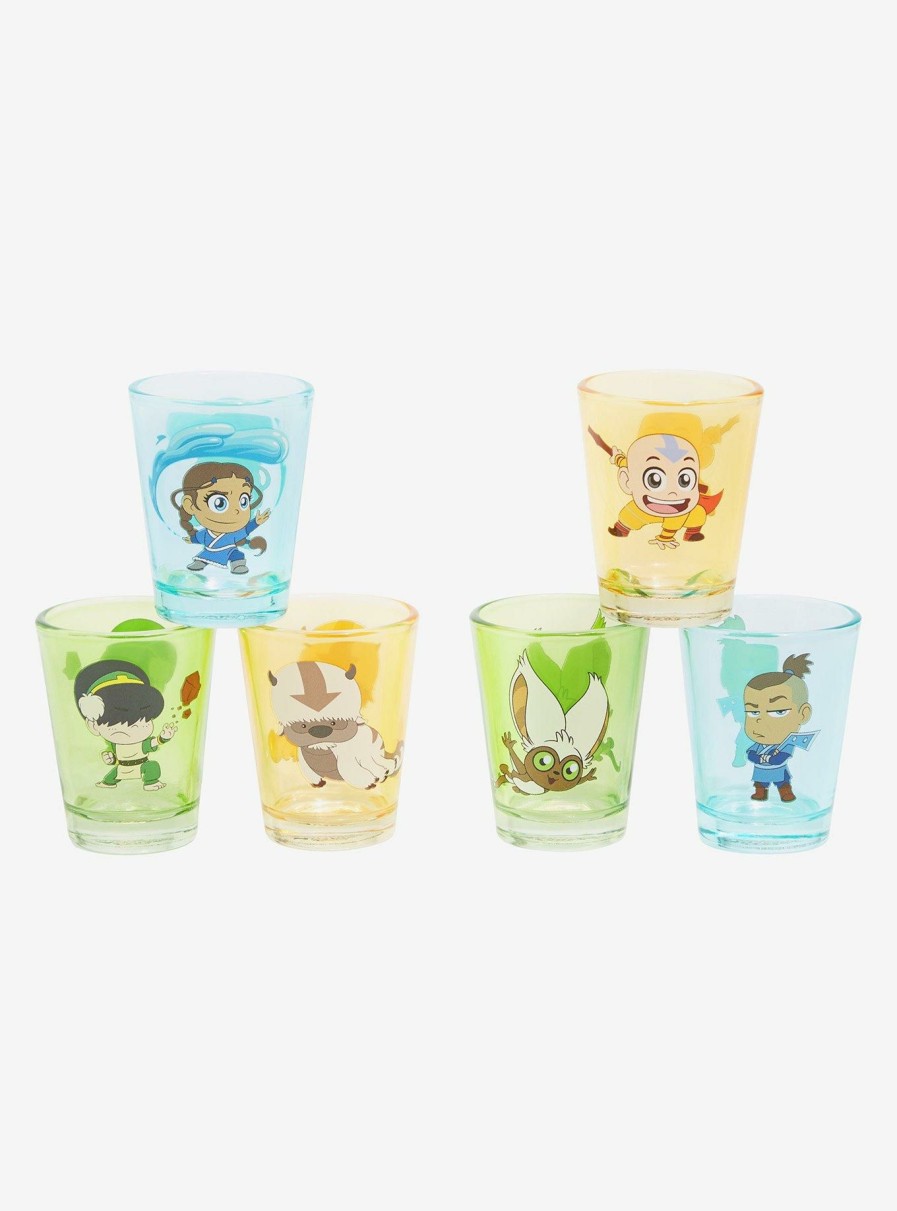 Kitchen * | Avatar: The Last Airbender Chibi Character Mini Glass Set Boxlunch Exclusive Large Choice