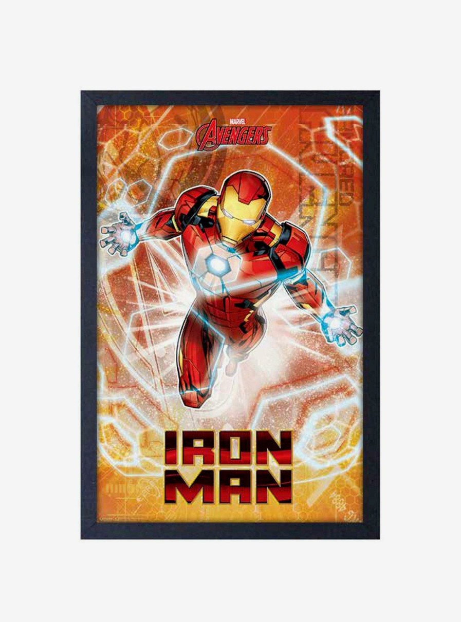 Decor * | Marvel Iron Man Framed Wood Wall Art Sale Online