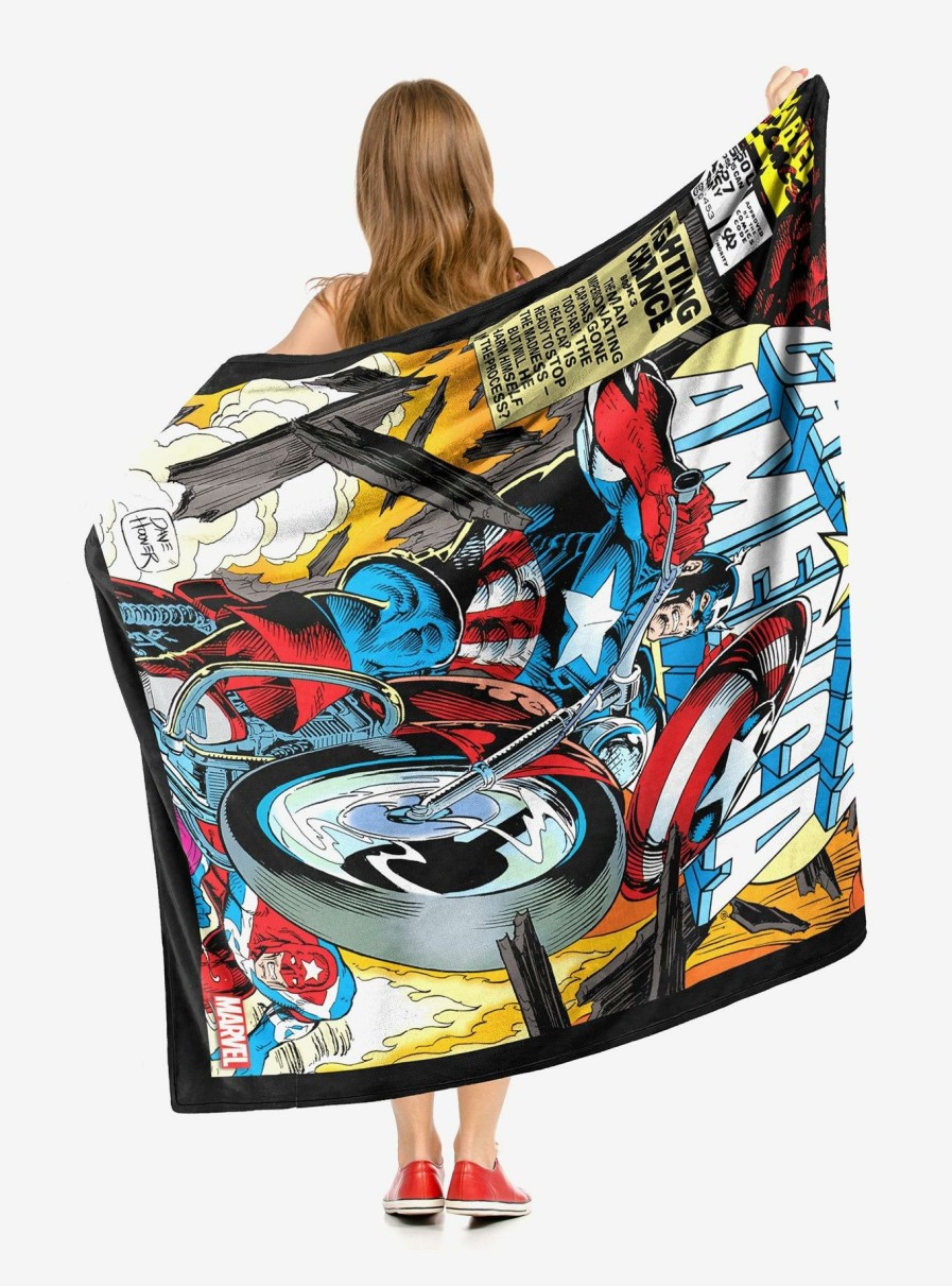 Bedroom * | Marvel Captain America Fighting Chance Throw Blanket Classical