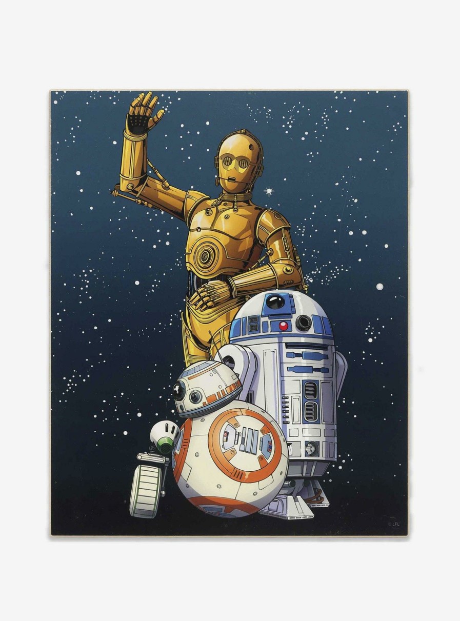 Decor * | Star Wars Rise Of Skywalker Droids C-3Po R2-D2 Bb-8 & D-O Wood Wall Decor Classical