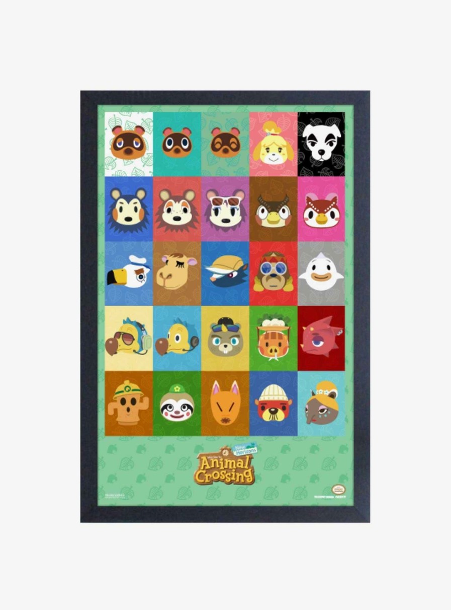 Decor * | Nintendo Animal Crossing New Horizons Character Icons Framed Wood Wall Art Large Choice