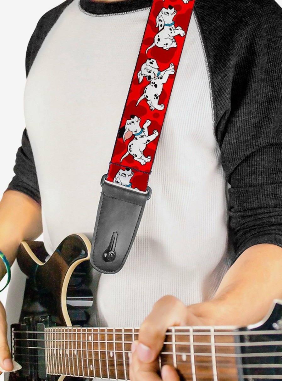 Music * | Disney 101 Dalmatians Running Paws Guitar Strap Red Latest