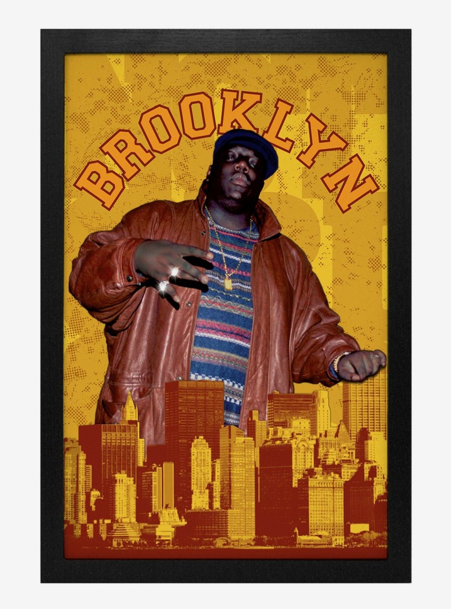 Decor * | The Notorious B.I.G. Brooklyn Framed Wood Wall Art Less Expensive