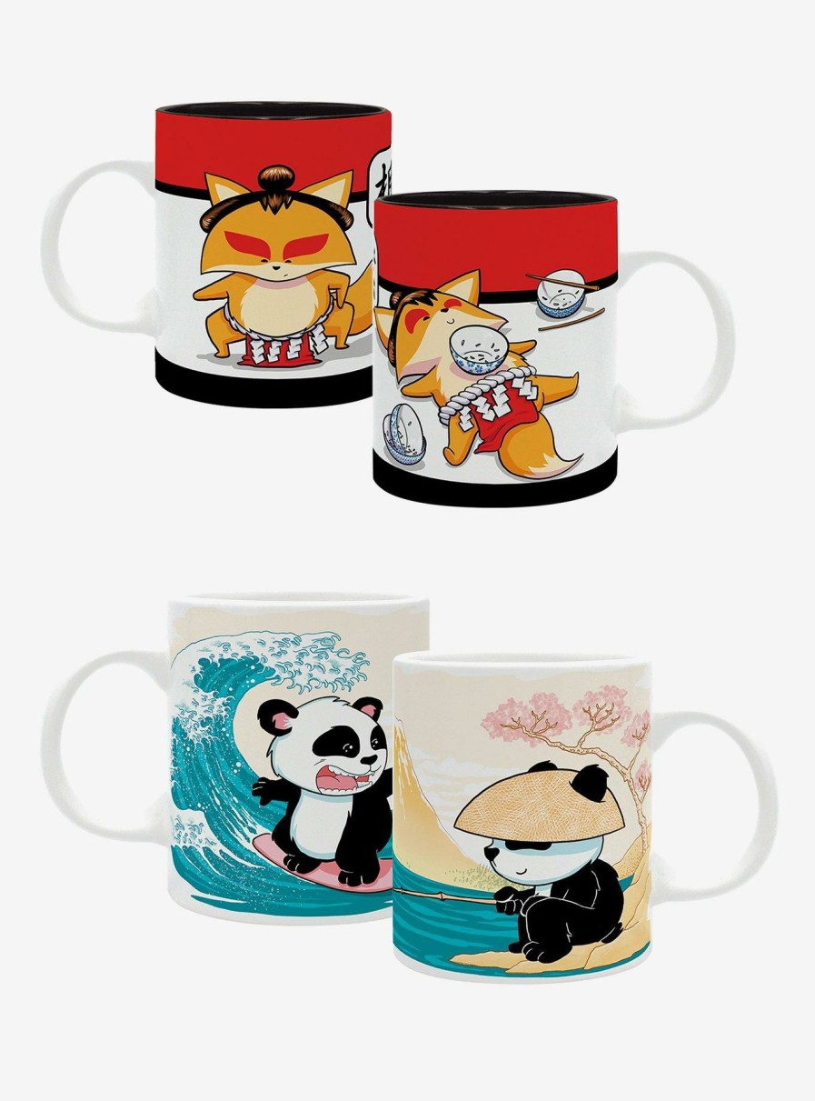 Kitchen * | The Good Gift Mug Set Includes Japaneses Fox Mug Less Expensive