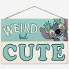 Decor * | Disney Lilo & Stitch Weird But Cute Hanging Wood Wall Decor Best-Selling