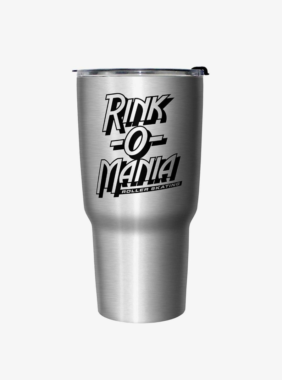 Kitchen * | Stranger Things Rink-O-Mania Logo Travel Mug Hot Sale