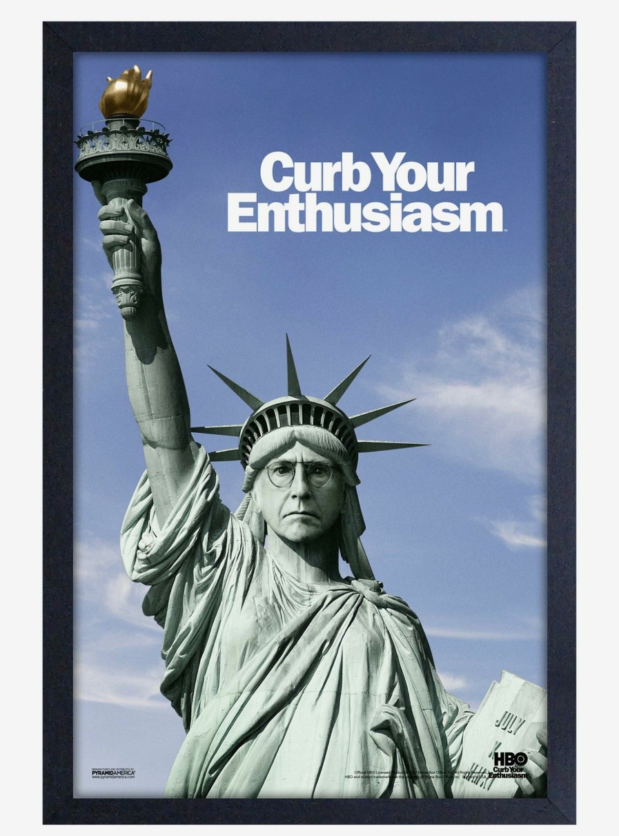 Decor * | Curb Your Enthusiasm Liberty Framed Wood Poster Fire Sale