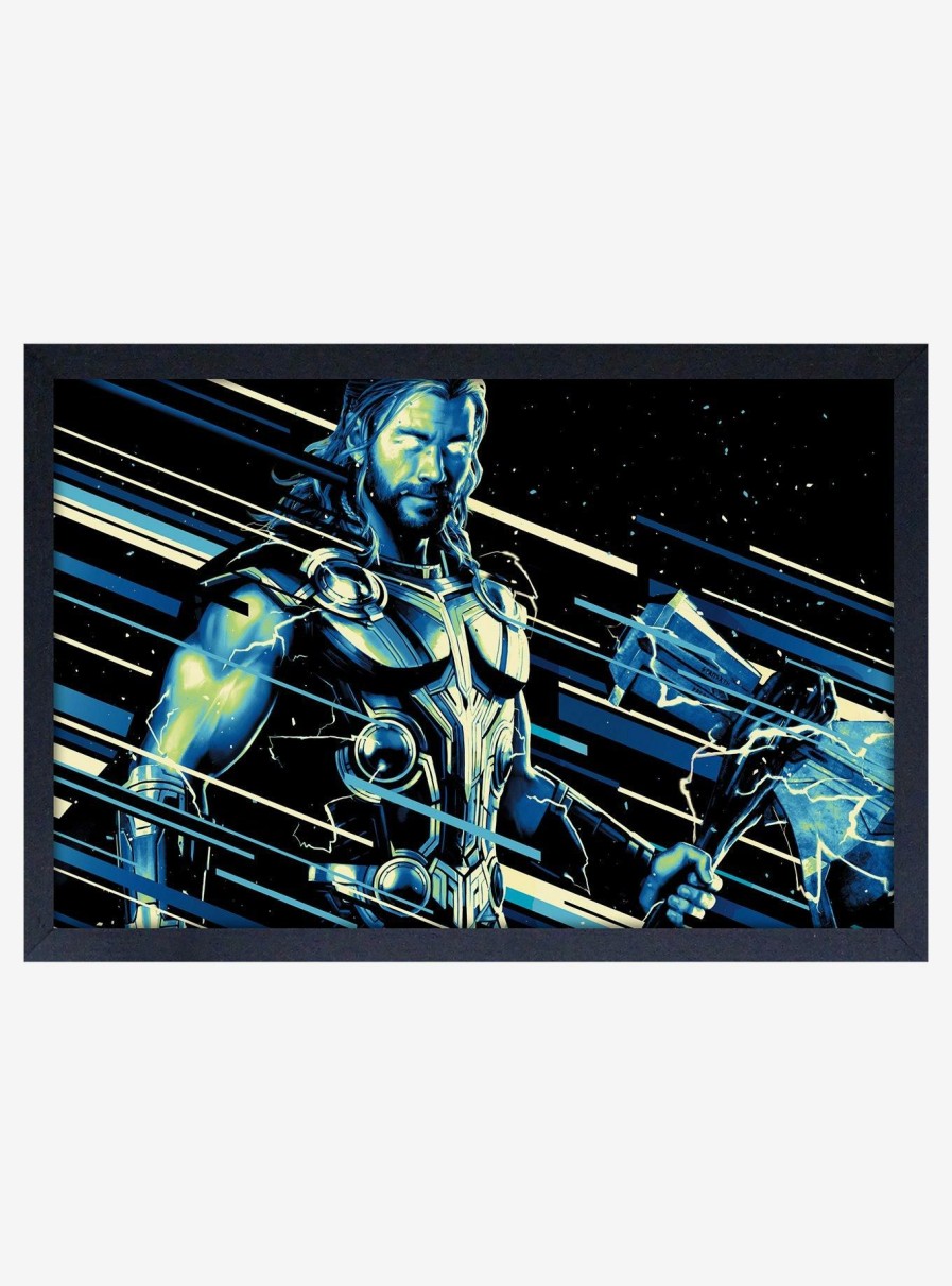 Decor * | Marvel Thor Love And Thunder Cosmic Thor Framed Wood Poster Hot Sale