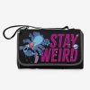 Bedroom * | Disney Lilo And Stitch Outdoor Blanket Stay Weird Black Sale Online