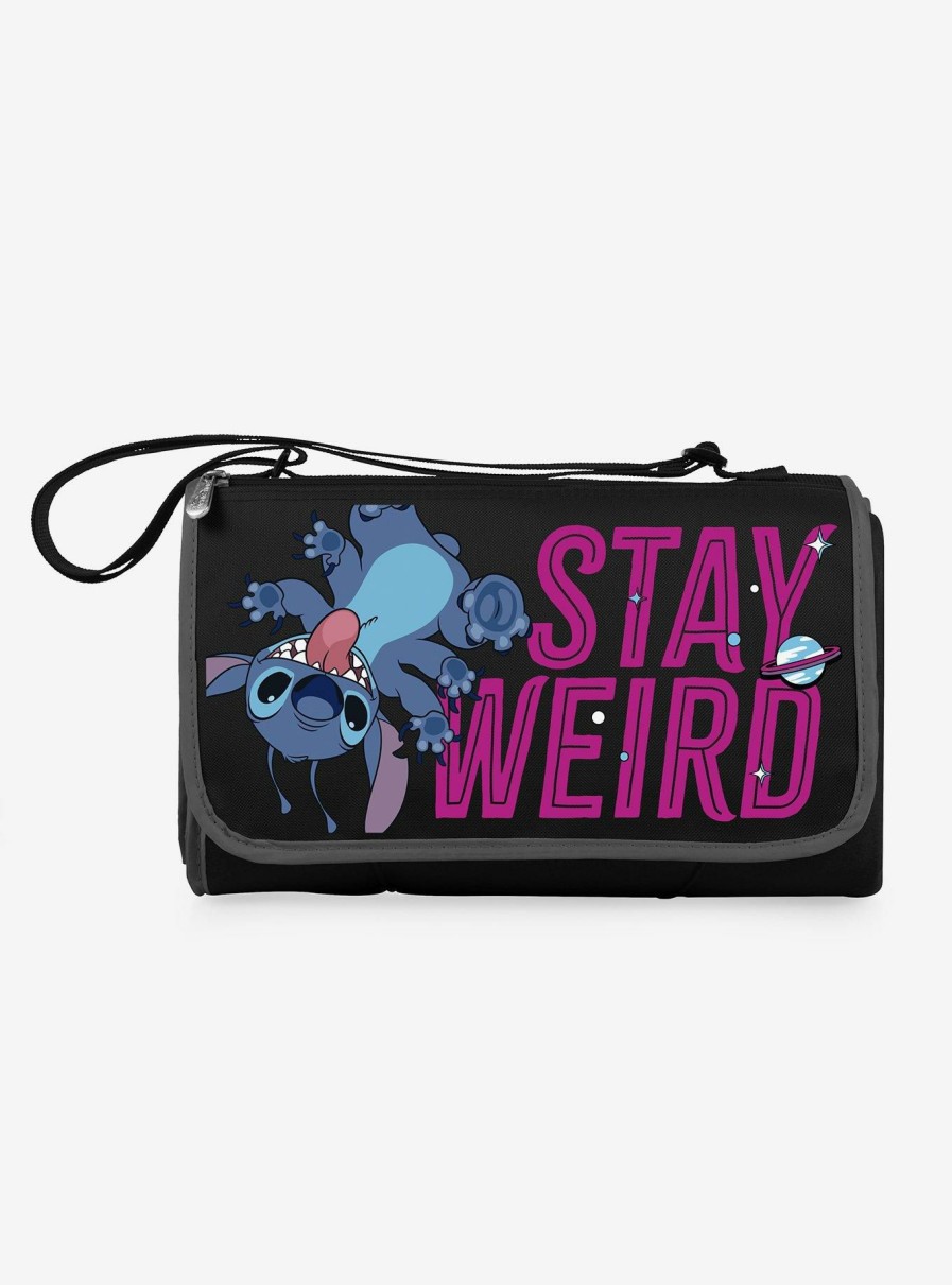 Bedroom * | Disney Lilo And Stitch Outdoor Blanket Stay Weird Black Sale Online