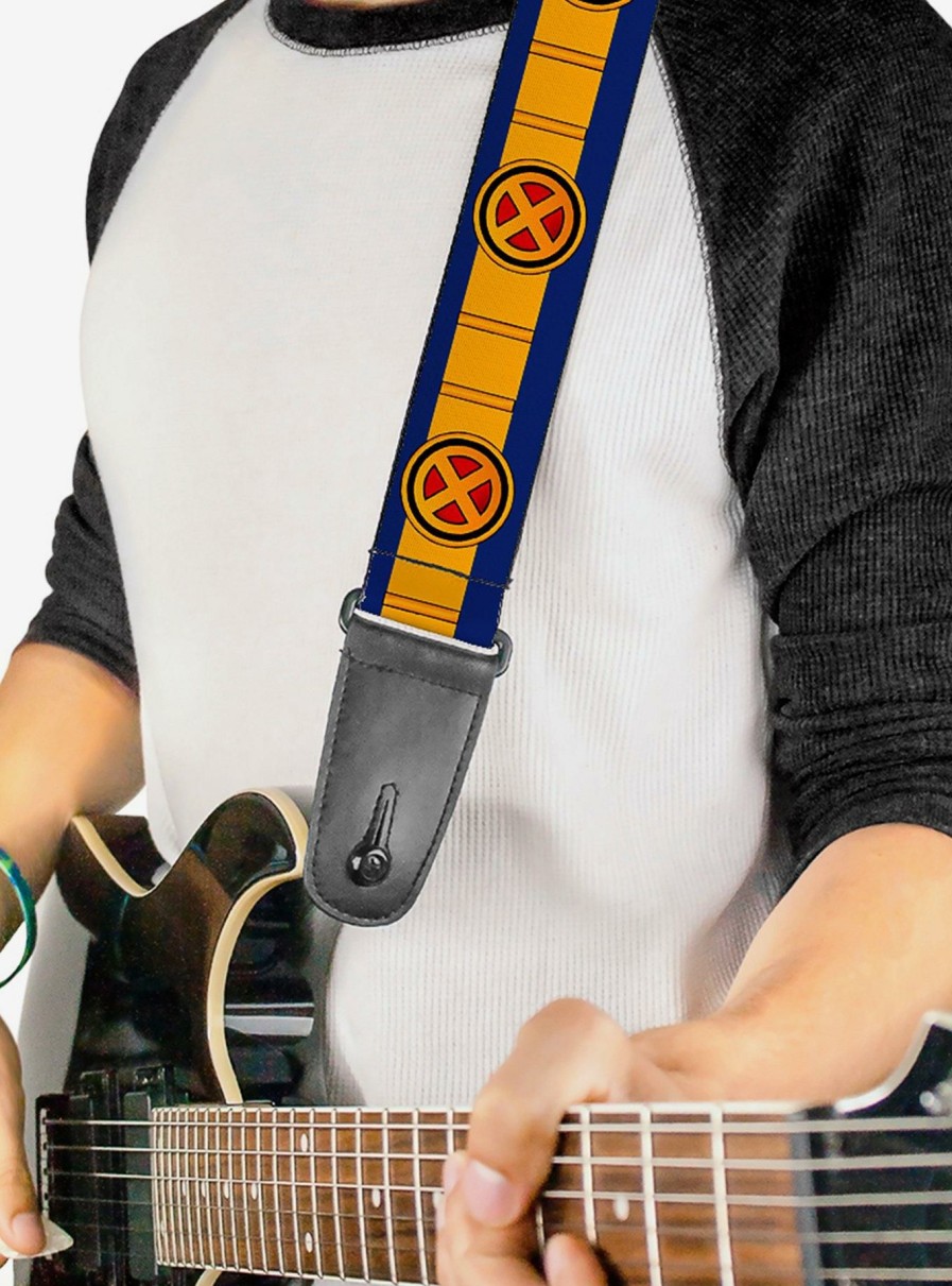 Music * | Marvel X-Men Cyclops Utility Strap Blue Gold Black Red Guitar Strap New Threads