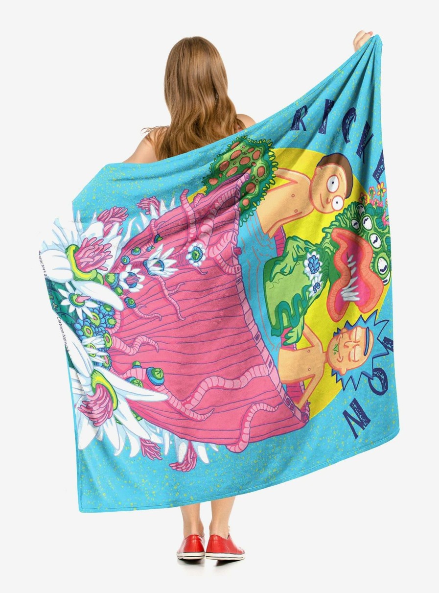 Bedroom * | Rick And Morty Ricklaxation Throw Blanket Top Selling